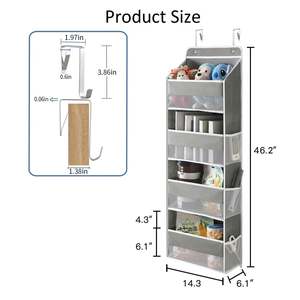 Sac de rangement mural multifonctionnel à quatre couches pour porte, en stock, amélioré, pour articles divers, à suspendre derrière la porte - Product Image 4