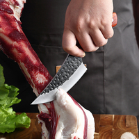 Couteau à désosser serbe professionnel cuisine couteau de boucher de chef en acier à haute teneur en carbone manche en bois en acier inoxydable caractéristique de netteté