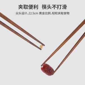 FaSoLa Wooden Chopsticks Round Mixed Colors Household Anti Mold Non Slip Serving Chopsticks - Product Image 4