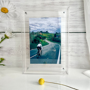 Wholesale High Quality Custom Embossed Rectangle <b>Photo</b> <b>Frame</b> Neon Colorful Acrylic Plastic Stackable <b>Large</b> Picture - Product Image 3