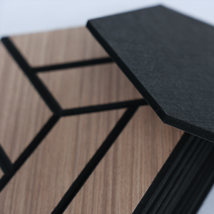 Panneau acoustique moderne en placage de bois avec <span class=keywords><strong>mousse</strong></span> de <span class=keywords><strong>polyester</strong></span> pour l'absorption et l'insonorisation du son – Idéal pour chambre, salon, salle de conférence - Product Image 4