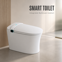 Toilette intelligente à capteur sans rebord, avec réservoir en S et télécommande