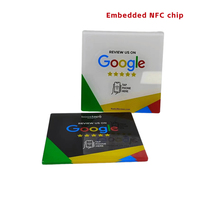 Carte de visite en acrylique NFC à vente chaude pour hôtel et paiement, puce NTAG213/215, logo et couleur personnalisés, protocole ISO/IEC 14443A