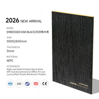 Panneau mural WPC 9 mm certifié CE, grand format, chêne noir, revêtement mural direct usine pour villa, hôtel, appartement, bureau