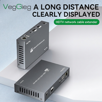 VegGieg Extensor KVM HDMI 4K 120m sobre IP con un solo cable Cat5e/6, 30Hz, Receptor Transmisor USB para Teclado, Ratón y Audio (TX/RX)