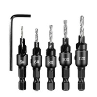 Hot Sale HSS Hexagon Head Woodworking Countersink Drill Bit Set Hand Tools Set