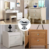 Pegangan kabinet anggur Modern, pintu lemari kabinet anggur pegangan kecil Eropa 30mm kristal lubang tunggal laci kabinet