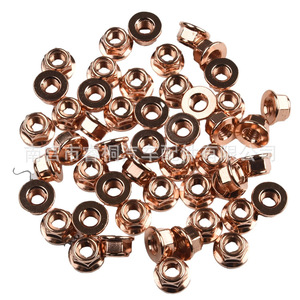 Écrous de blocage anti-desserrage Shuangxuan en acier plaqué cuivre hexagonaux pour fixations de têtes de bride automobiles – Vente en gros - Product Image 1