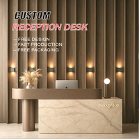 Comptoir de réception médical de haute qualité, design en bois, pour bureau, salon, clinique dentaire, réception