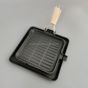 Cast Iron Non Stick Square Griddle Plate Fry <strong>BBQ</strong> Grill Cooking <strong>Pan</strong> - Product Image 3