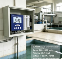 SUNHO CL-9650 Analizador de Cloro Residual de Alta Precisión con Protección IP55, Salida 4-20mA, Medidor de Cloro en Línea con Celda de Flujo para Uso Municipal
