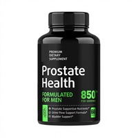 Capsules de santé de la prostate en marque privée pour hommes avec extrait de palmier nain et de graines de citrouille, complément alimentaire à base de plantes 850 mg, 60 capsules