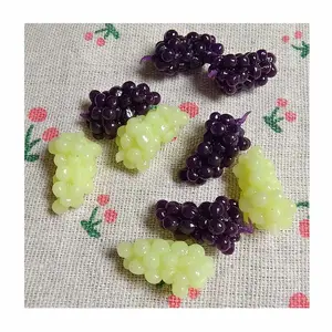 Adorável Frutas 3D TPR Padrão de Uva Roxo Cabochão Cor Amarelo Para Crianças Lodo Peças