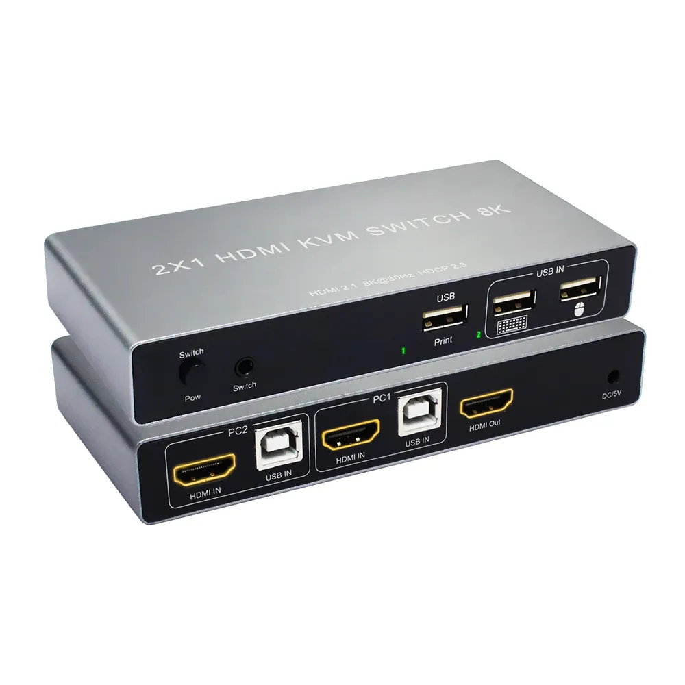 8K @ 60Hz produsen Pesanan massal harga pabrik HDMI KVM Switch 60 8K