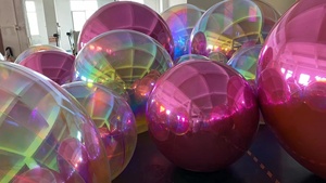 Esferas inflables metálicas-<span class=keywords><strong>Esfera</strong></span> de espejo de oro <span class=keywords><strong>gigante</strong></span> iridiscente Bola de decoración inflable de Pvc de Navidad para exteriores - Product Image 5