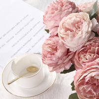 JH240040 Vente en gros de fleurs artificielles pivoine en soie Simulation de fleurs Home Wedding Party Décoration Fournisseur Fleurs artificielles