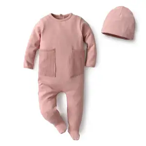 2024 Mùa Xuân Dài Tay Áo Cotton Quần Áo Sơ Sinh Footie Quần Áo Trẻ Em Onesie Bé Quần Áo Bộ Bé Rompers Bộ