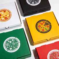 Boîte à pizza en carton ondulé kraft recyclable, taille et logo personnalisés, directement de l'usine, pour la livraison de restauration rapide