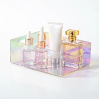 Boîte de rangement en acrylique colorée pour produits de soin de la peau, cosmétiques et parfums, idéale pour les bureaux et les coiffeuses