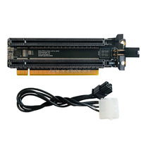 Carte d'extension PCI-E 4.0 X16 1 2 Gen4, carte de bifurcation PCIe 16X X8x8 avec emplacements espacés, alimentation CPU 4P/SATA