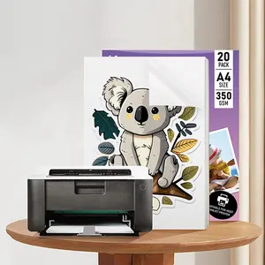Kristallcode-Aufkleber für Laserdruck Etikett A4 durchsichtig klebender Tintenstrahl 400 Blatt bedruckbares Vinyl-Matte-Silber-Aufkleberpapier