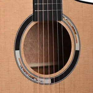 थोक कस्टम जंबो गिटार पश्चिमी लाल देवदार ओम उच्च गुणवत्ता वाले ध्वनिक गिटार
