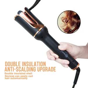 Electric Auto Hair Curler Wand Set Magic Curling Iron 360 Rotating Instant Roller Automatic Ceramic Hair Styling Curls
