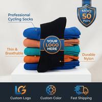 Chaussettes de cyclisme OEM & ODM à faible MOQ, tricotées pour hommes, en nylon, avec logo personnalisé, séchage rapide, semelle antibactérienne, chaussettes de vélo personnalisées