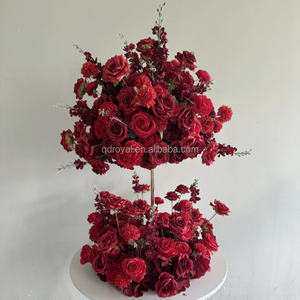 70 सेमी अनुकूलित व्यवस्था रेड वेडिंग सेंटरपीस रेशम लाइट गुलाबी गुलाब की शादी की सजावट के लिए कृत्रिम फूल बॉल - Product Image 5