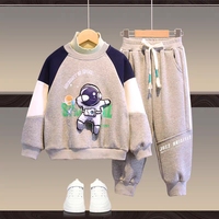 Ensemble 2 pièces pour tout-petits garçons et filles, sweat-shirt imprimé ours + pantalon de jogging avec patch lettres, tenue de printemps pour enfants