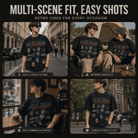 T-shirt en coton épais 285G pour homme, coupe ample, noir, avec motif vintage délavé, manches courtes, style streetwear américain, personnalisable