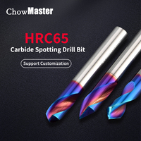 CHOWMASTER HRC65 Foret de repérage en carbure monobloc à revêtement nano bleu pour l'usinage de précision CNC