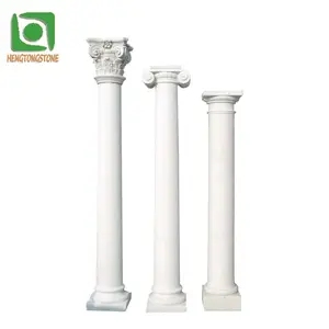 工厂定制房屋建筑装饰手工雕刻白色大理石罗马柱支柱