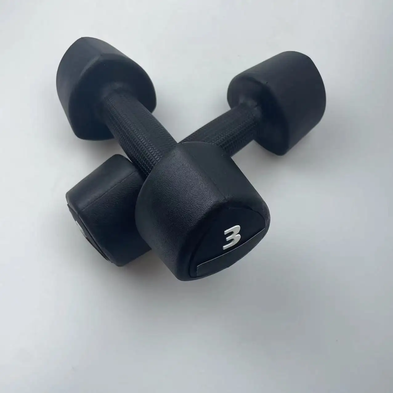 Black Triangle Rubber Dumbbell Triangle Small Weights Dumbbells