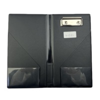 Porta Facturas de Restaurante de Cuero PU PVC Negro con Logotipo Personalizado, Estilo Carpeta con Clip para Restaurantes
