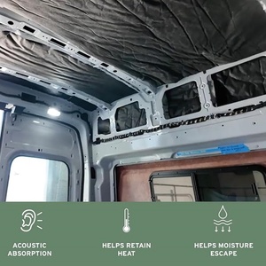 Rollo de aislamiento térmico de furgoneta y RV de alto rendimiento, alfombrilla de protección térmica insonorizada, Material negro - Product Image 2