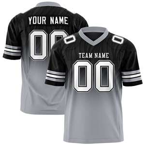 Maillot de football américain personnalisé à dégradé noir et gris, tendance, pour l'extérieur - Product Image 1