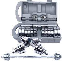 Ensemble d'haltères et de barres réglables de 50 kg, haltères chromés pour la musculation et les entraînements
