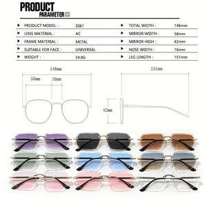 Gafas de Sol Retro de Moda 2025 con Logotipo Personalizado, Montura Metálica Pequeña, Cuadradas, Sin Montura, Protección UV400 para Hombre y Mujer - Product Image 5