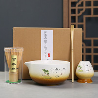 Ensemble de fouets à Matcha noir, ensemble de 7 pièces à Matcha, kit de Matcha pour la cérémonie, ensemble de fouet à thé Matcha avec bol, Chawan