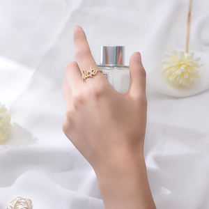 Gran oferta, anillo de nombre personalizado de plata de ley S925, Zirconia completa, chapado en rodio dorado, joyería de <span class=keywords><strong>moda</strong></span> para bodas y fiestas - Product Image 4