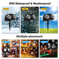 Projecteur laser de Noël en forme de hibou avec télécommande, pour projection extérieure sur pelouse, motifs flocons de neige et films