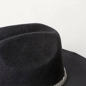 Wholesale Bling Bands Women 100% Wool Cowboy Hats Wholesale Classic Sombrero Hats for Men Western Vintage Dallas Cowboy Hat - Product Image 6