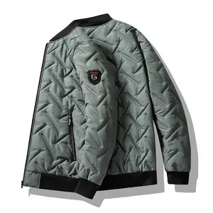Custom Cotton Coats Zipper Polyester Puffer Winter Men Plus Size Bomber Jacket