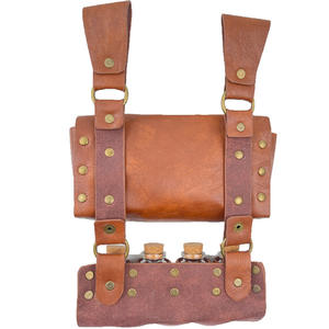 Nouvelle sacoche latérale en cuir PU de style médiéval d'alchimie de Zesi, quatre flacons à médicaments en liège, accessoires de costume de magicien fantastique - Product Image 3