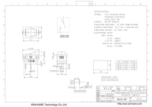 Nouveau produit – Interrupteur à bascule mini 8A 250V SPST en matériau PCB avec curseur d'angle I/O et deux broches allongées coudées – Interrupteur d'alimentation - Product Image 2