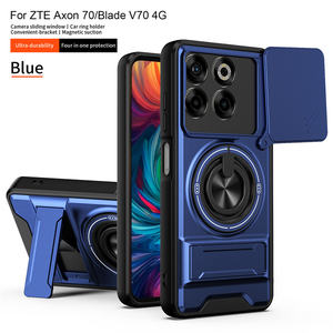 Étui magnétique Lichicase anti-traces de doigts deux-en-un avec support de voiture et anneau pour ZTE <span class=keywords><strong>Blade</strong></span> A36 A76 - Product Image 3