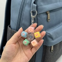 3 touches individuelles en plastique, détachables, à pression lumineuse, en forme de patte de chat, style Macaron, pour clavier mécanique, anti-stress, avec fonction pendentif