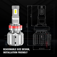 Ampoule de phare LED super lumineuse 12000LM H8 H9 H11 H16 avec puce LED G-XP 130W, double tube de refroidissement en cuivre, phares LED CANBUS