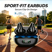 Écouteurs sans fil à conduction osseuse avec affichage numérique, casque HIFI sport pour téléphones